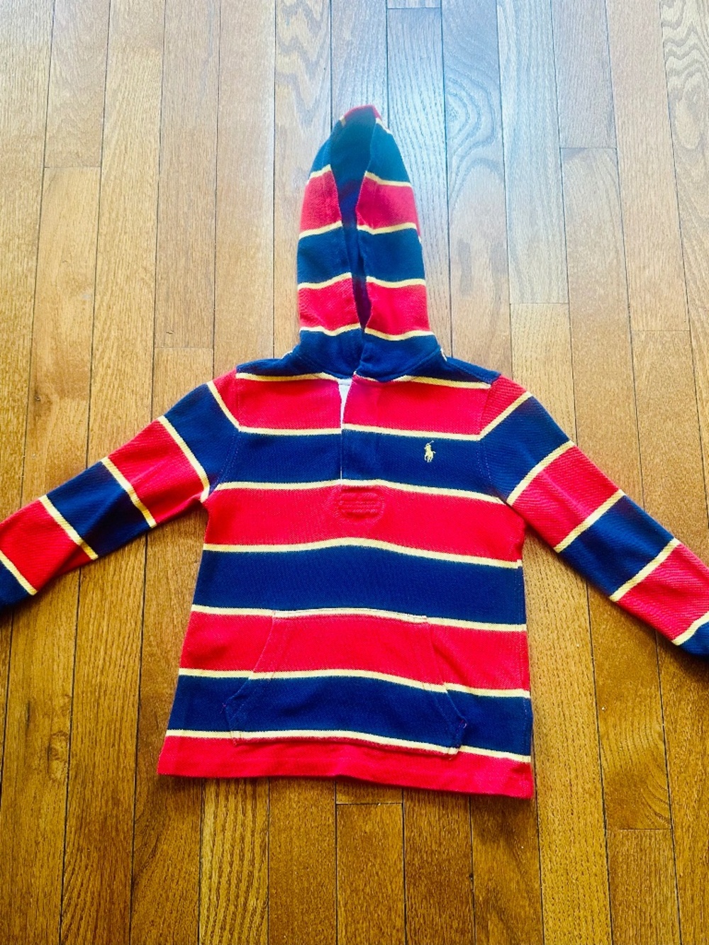 Polo Ralph Lauren boys Red/Navy Striped Hoodie Size 24M